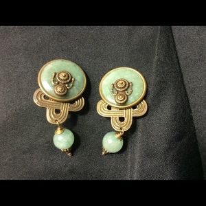 Jadite Chinese style Jan Mitchell earrings